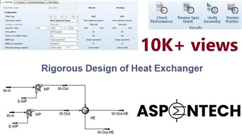 Heat Exchanger Design In Aspen HYSYS Rigorous Design Methodology