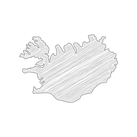 Mapa Islandii Rysunek Szkic Ołówkiem Wektor Premium