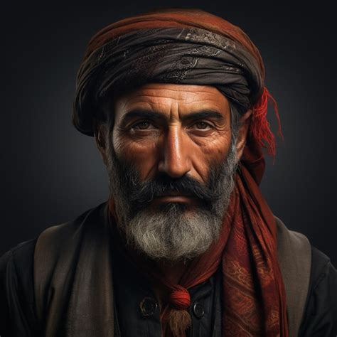 Premium Photo Arafed Man With A Beard And A Turban Looks At The