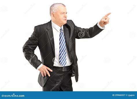 Angry Mature Man Gesturing With Finger Stock Image Image Of Boss