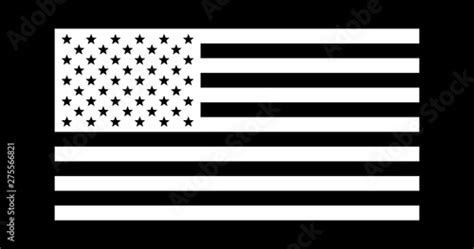 USA American flag, black and white, vector illustration. Stock Vector ...