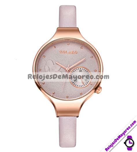 Reloj Delgado Nude Extensible Piel Sint Tica Flor R Relojes De