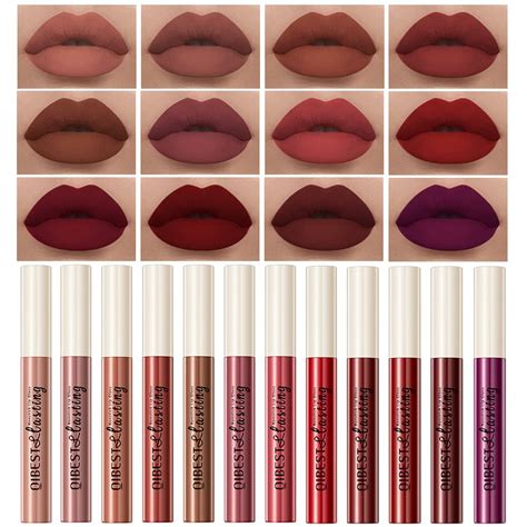 Qibest 12pcs Matte Liquid Lipstick Set For Girls And Women