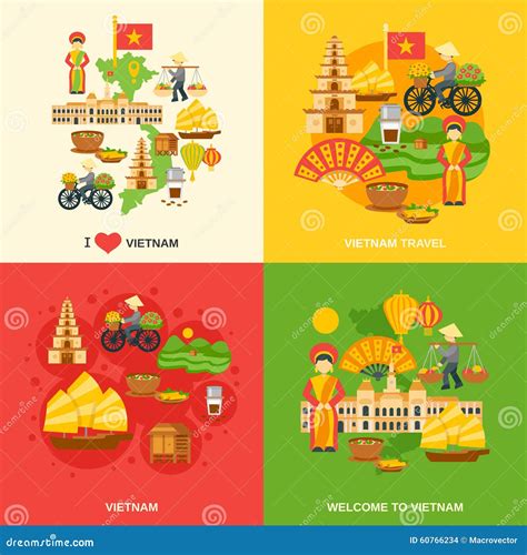 Vietnam Flat Set Stock Vector Illustration Of Flat Infographics