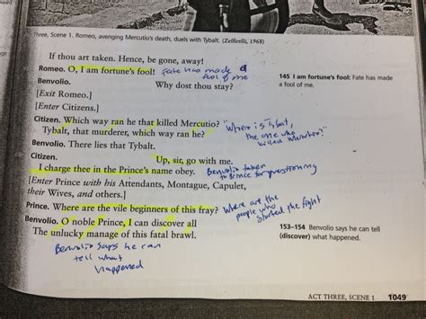 Script Annotation Romeo And Juliet Act