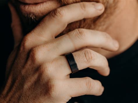 Mens Ring In Matte Black In Rings For Men Mens Wedding Rings