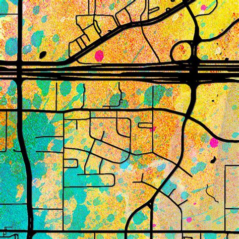 Arlington Map City Street Map Of Arlington Texas Sunset Series Art