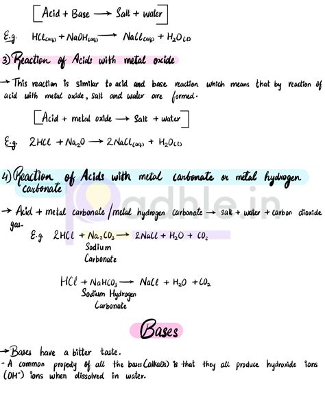 Solution Class 10th Acids Bases And Salts Hand Written Digitalised