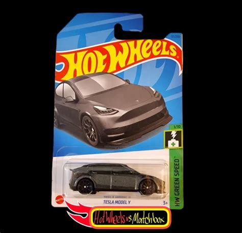 Hot Wheels Tesla Model Y Hw Green Speed Carta Lunga Eur