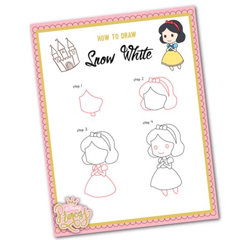 How To Draw Snow White Step By Step Tutorial With Free Printable