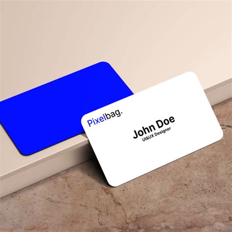 Rounded Business Card Mockup — Pixelbag Free Design Resources