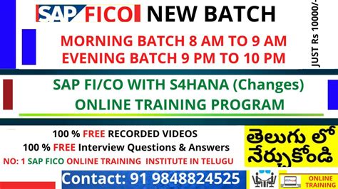 Sap Fico In Telugu Sap Fico Course In Telugu Sap Tutorial For