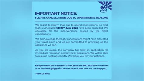 Gofirst Extends Flight Cancellations Till June Details Here