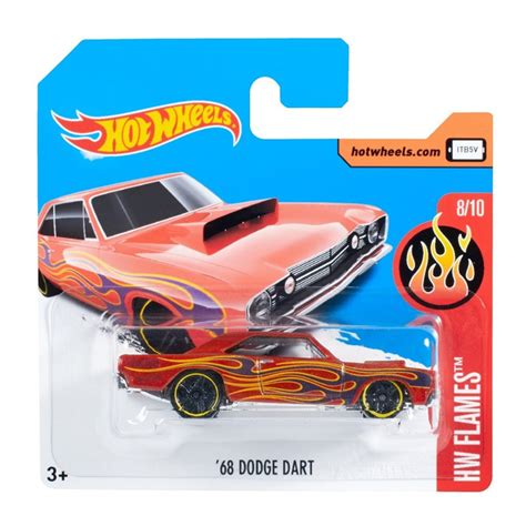 DVB Машинка металлическая игрушка Hot Wheels коллекционная модель DODGE DART оранжевый