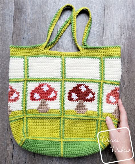 Free Cute Mushrooms Bag Crochet Pattern By Divine Debris Divine Debris