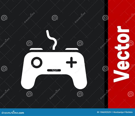 Icono De Gamepad Blanco Aislado En Fondo Negro Controlador De Juego