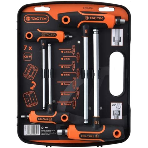 Набор шестигранников с шарообразной головкой TACTIX с Т-образной ...