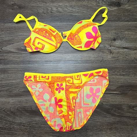 S Vintage No Boundaries Bikini Swimsuit Pushup Tr Gem