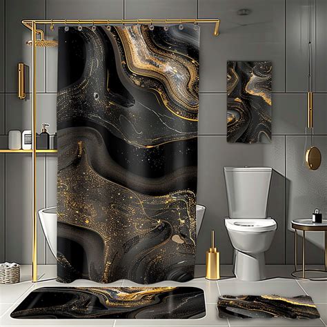 Transform Your Bathroom Into A Luxurious Oasis With Our Black And Gold