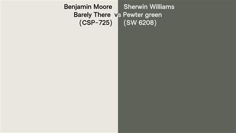 Benjamin Moore Barely There Csp 725 Vs Sherwin Williams Pewter Green