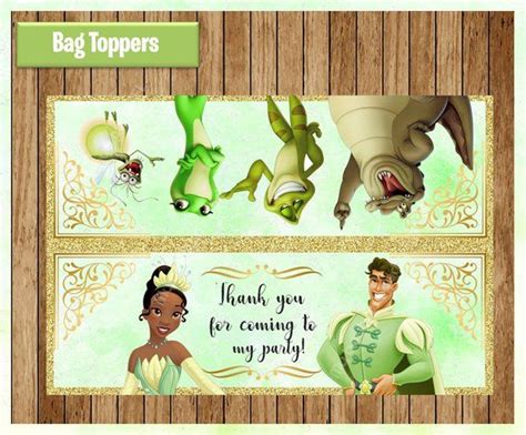 Princess Tiana Bags Toppers Printable Disney Princess Treat Bags