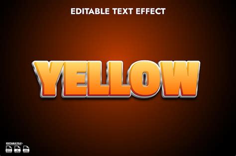 Free Vector Yellow Editable Text Effect