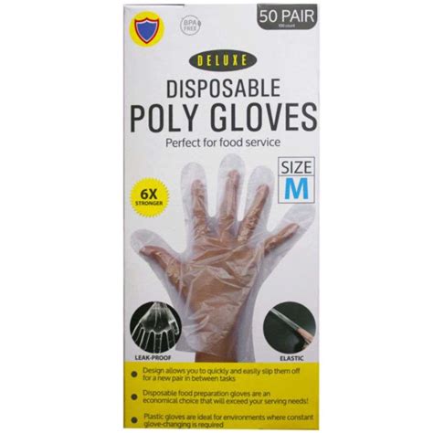 Wholesale Medium Disposable Poly Gloves 100 Pack Food Service Gloves