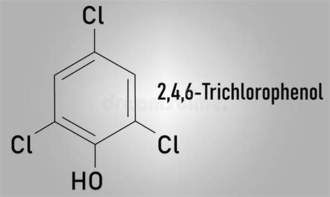 Triclorofenol Tcp 2 4 6triclorofenol Molécula 3d Renderización Los