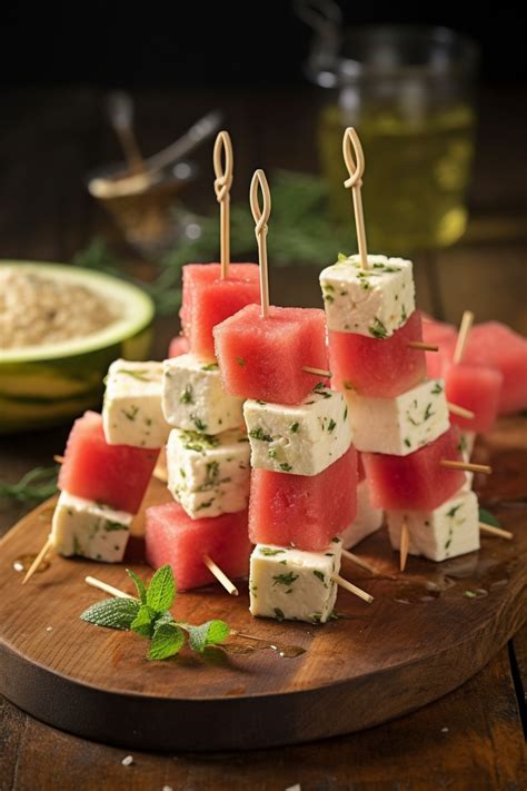 Wassermelonen Feta Spieße Sommerliches Fingerfood für jede Party