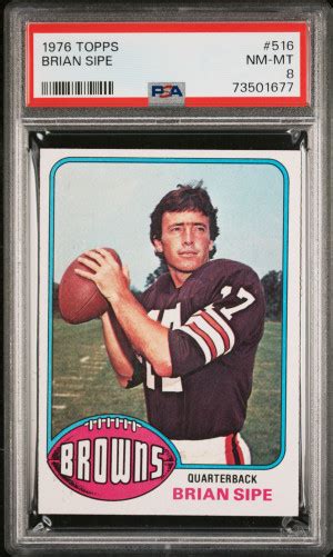 1976 Topps Football Brian Sipe 516 Psa 8 73501677 Mcp