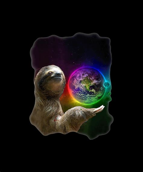 Crazy Sloth In Space Holder Of The Galaxy Funny Digital Art By Tinh