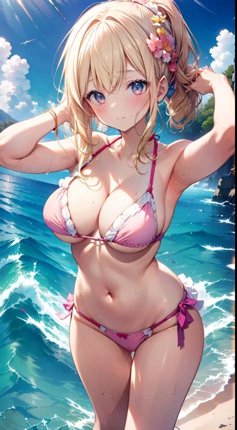 SEX There Is A Woman In A Pink Bikini Naughty Bikini Japan Girl Japan Women SeaArt AI