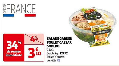 Promo Salade Garden Poulet Caesar Sodebo Chez Auchan Icatalogue Fr