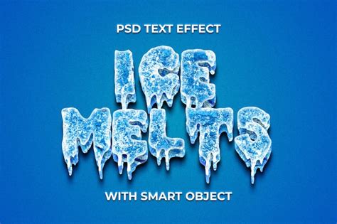 La Glace Fait Fondre Les Effets De Texte Psd Premium