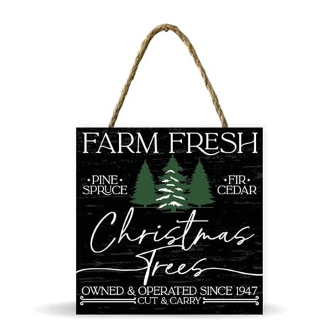 Christmas Tree Farm Sign - Farm Fresh Christmas Trees Sign - Vintage C ...