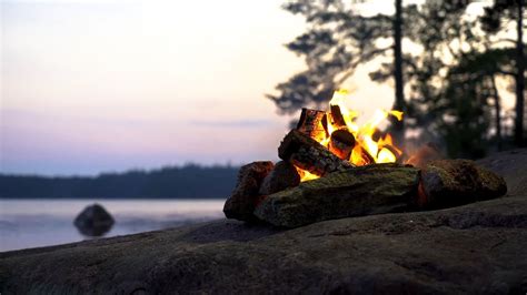 K Campfire By The River Relaxing Fireplace Nature Sounds