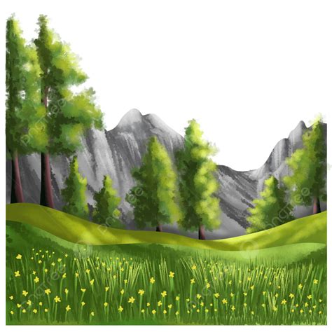 Ilustração De Paisagem De Montanha Natureza Download Grátis PNG