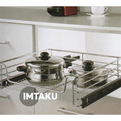 Jual Rak Panci Rak Serbaguna Tarik Stainless Untuk Kitchen Set Xc