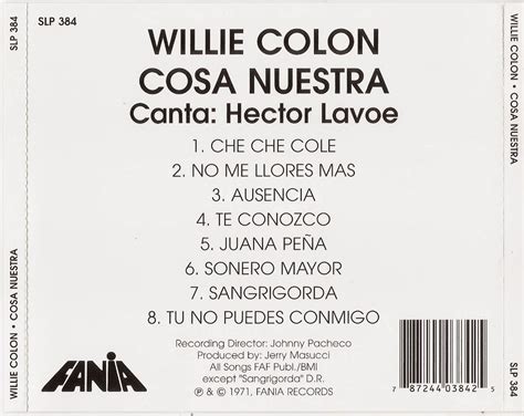 Melodias De Colombia HÉctor Lavoe Y Willie ColÓn Cosa Nuestra 1970