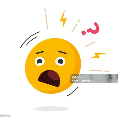 wajah takut takut ikon senyum emoticon vektor grafis shock panik sakit