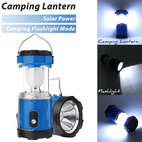 Solar Power Rechargeable Led Flashlight Camping Lanterna Abs Tent Lights Torch Lamp For Outdoor