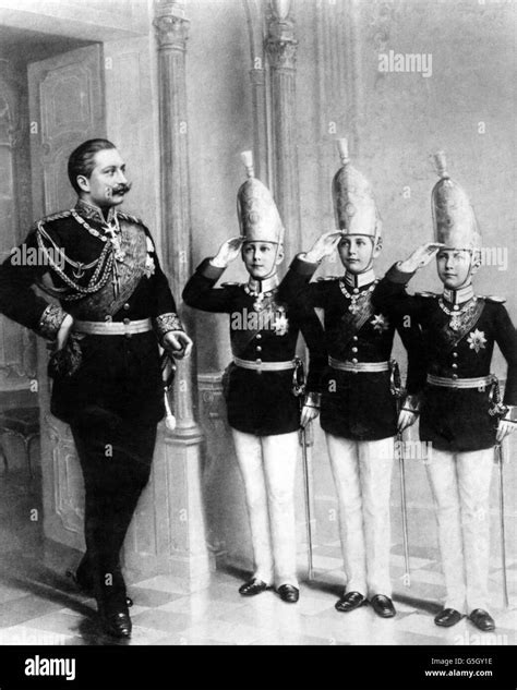 World War One Illustration Kaiser Wilhelm Ii And Sons Stock Photo