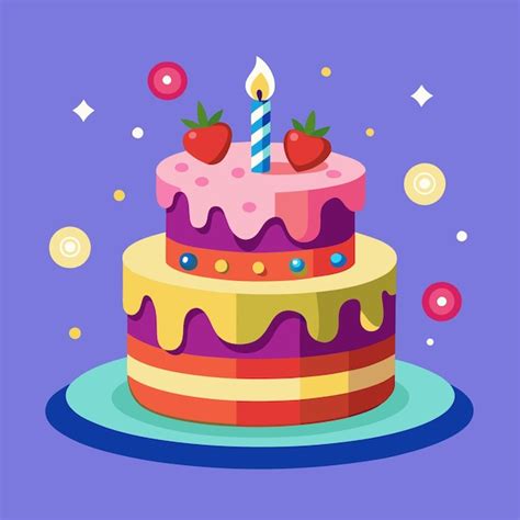 Birthday Cake Color Vector Clip Art Design Premium AI Generated Vector