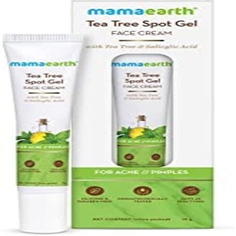 percent natural mamaearth tea tree spot gel face cream  acne