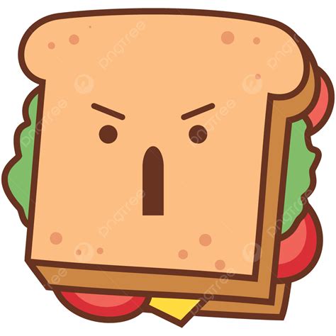 Emoji De Sándwich De Expresión Enojada Vector Png Enfadado