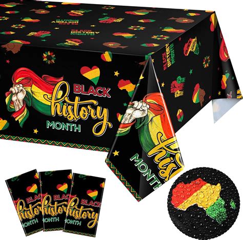 Amazon Pack Black History Month Tablecloth Decorations Afro