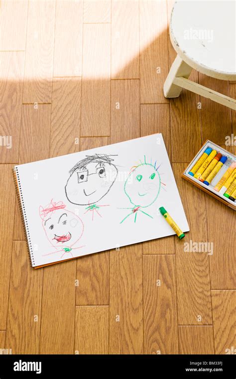 Child's Drawing and crayon Stock Photo - Alamy