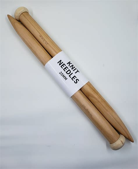 Jumbo Straight Wooden Knitting Needles 25 And 20mm Etsy