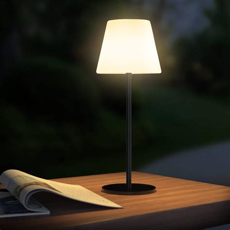 Gewiny Outdoor Table Lamp Battery Operated Cordless Table Lamp Outdoor