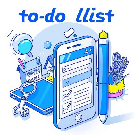 A Cartoon Drawing Of A Phone With A Pencil And A Pen Premium Ai